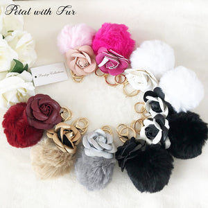 PETAL WITH FUR CHARM